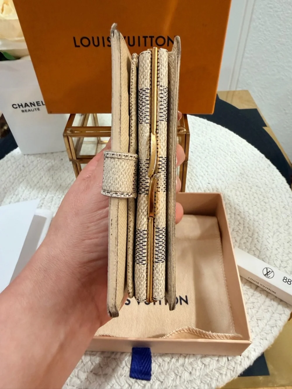 LV Damier Azur Port Feuille Vienoise French Purse Wallet, Dusty, Box,  Apogée - Picture 12 of 17